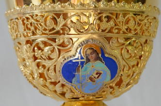 Solid silver gilt antique French Gothic Chalice.